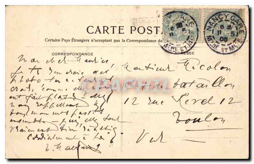 CPA La Lorraine illustree nancy place Saint Epvre statue de rene II 1882 palais du Gouvernement  — Rückseite
