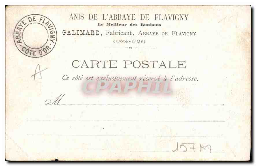 CPA Flavigny la Livre de Boeurre  — Rückseite