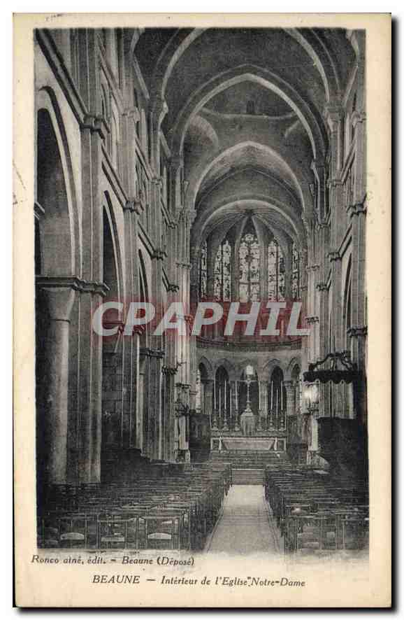 Beaune — Intérieur de l'Église Notre-Dame — Ronco Aîné, édit. Beaune (Déposé)