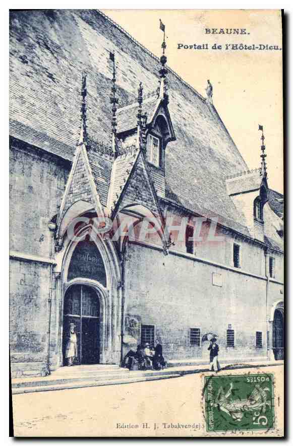 CPA Beaune Portail de l'hotel Dieu 