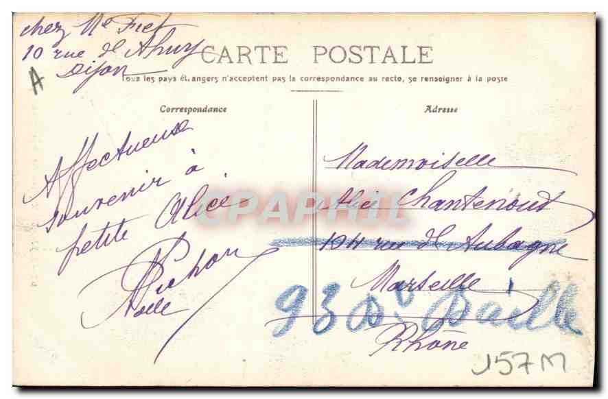 CPA Dijon eglise St Benigne  — Verso