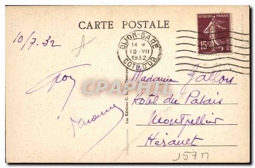 CPA Dijon eglise Notre Dame monument historique du XIII siecle  — Rückseite