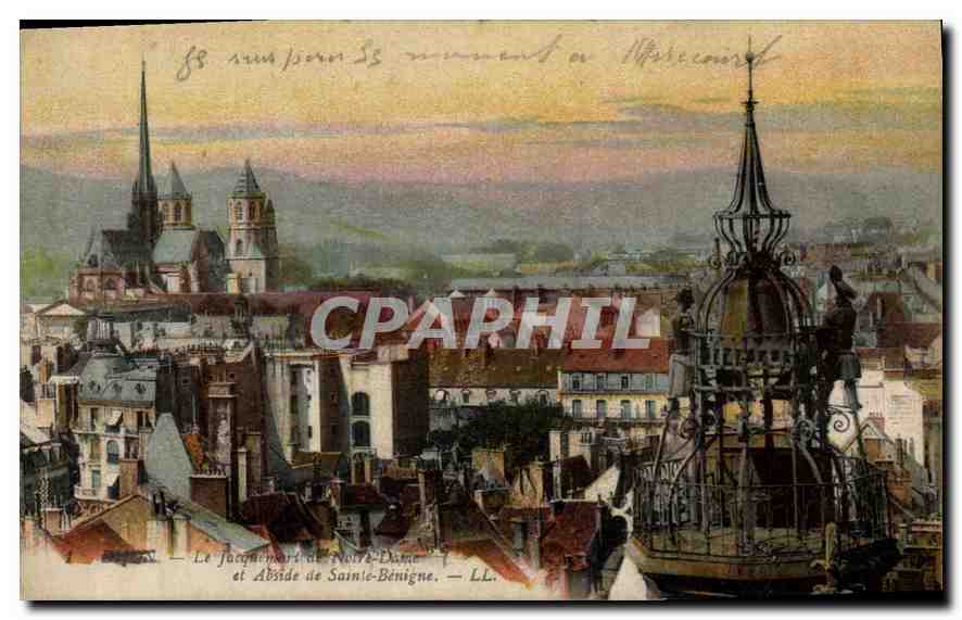 CPA Dijon Le Jacquemart de Notre Dame et Abside de Sainte Benigne 