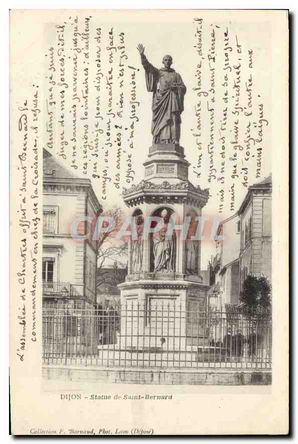 CPA Dijon Statue Saint Bernard 