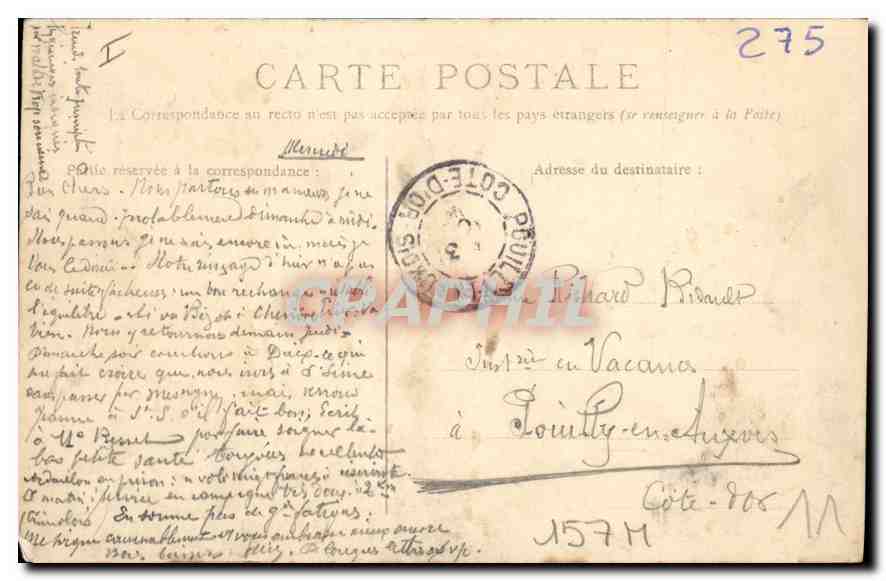 CPA Dijon L'Hopital vue de la Place de I Mai  — Rückseite