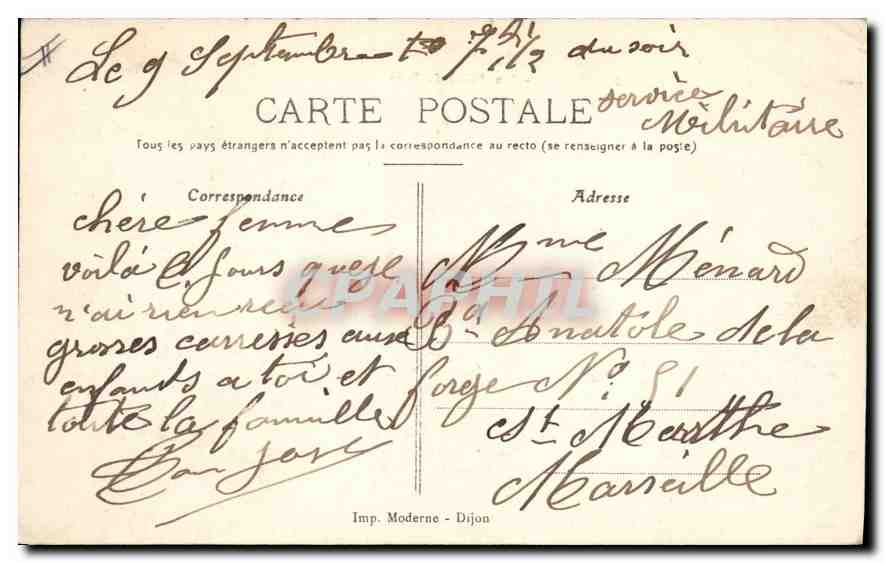 CPA Dijon Les Allees du Parc  — Rückseite
