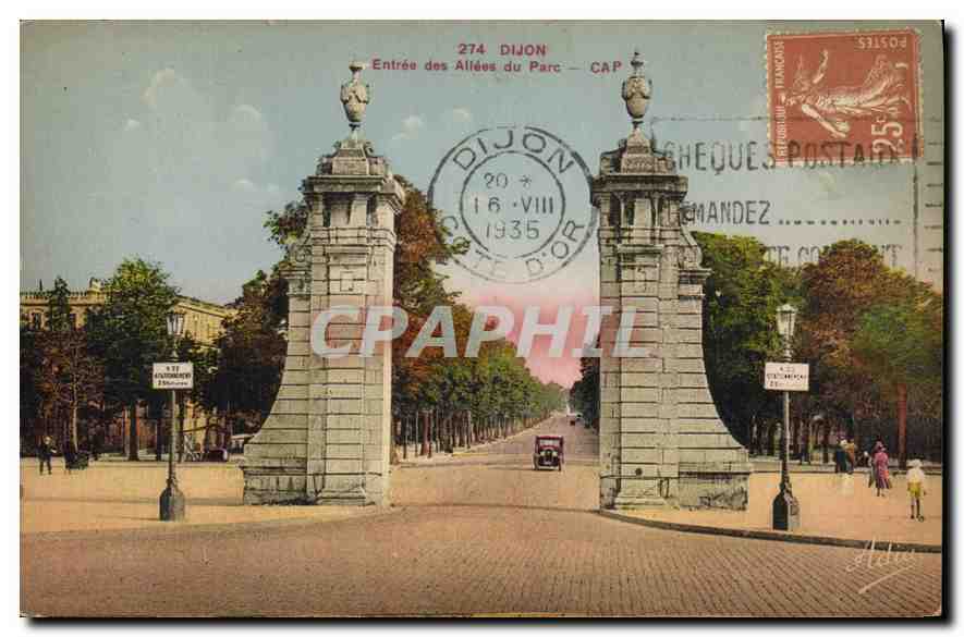 CPA Dijon Entree des Allees du Parc 