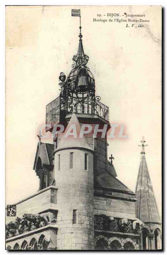 CPA Dijon Jacquemart Horloge de l'Eglise Notre Dame 
