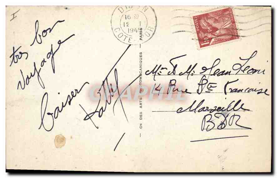 CPA Dijon Jeunesse Fontaine  — Verso