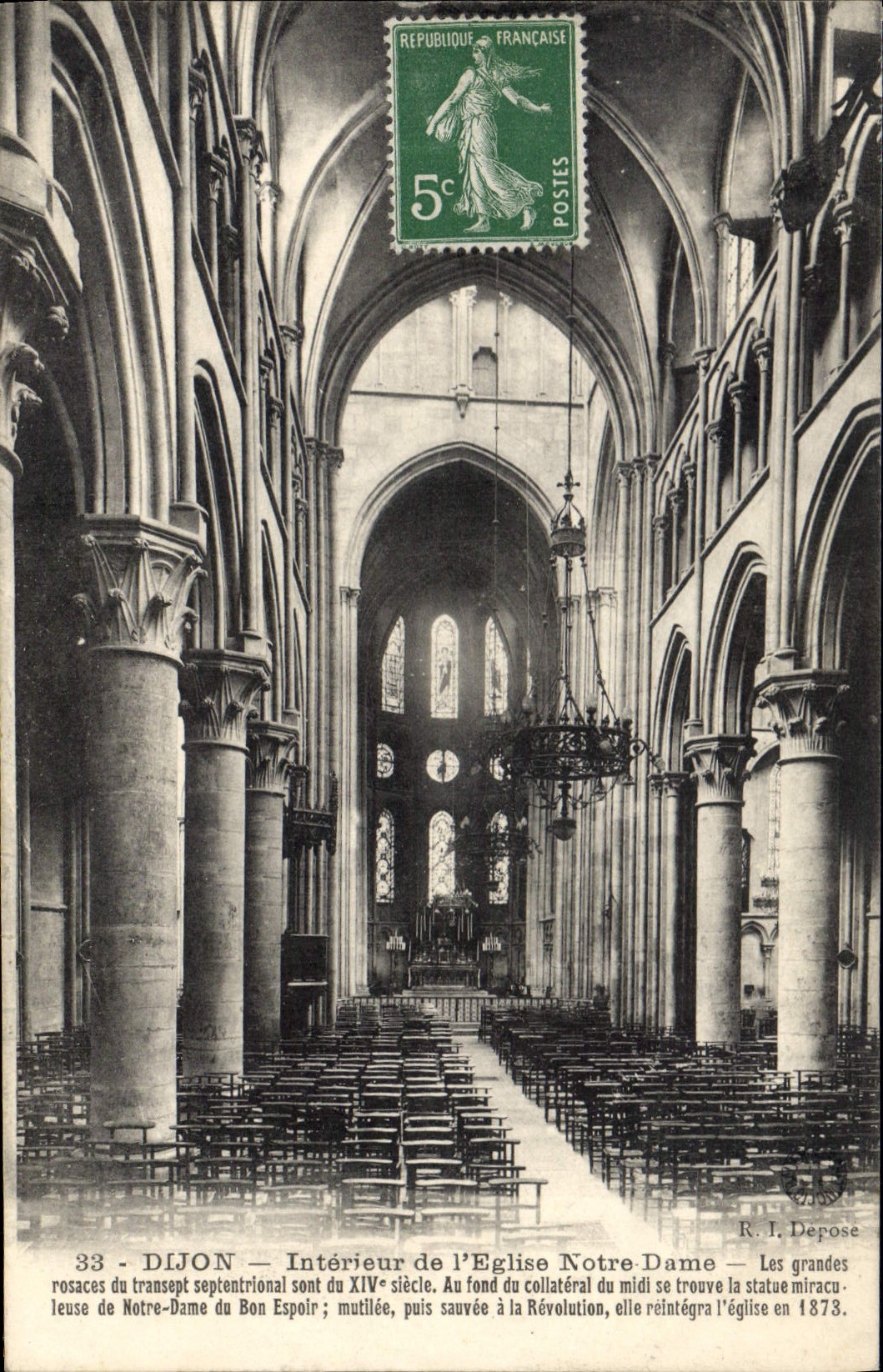 CPA Dijon interieur de l'Eglise Notre Dame 