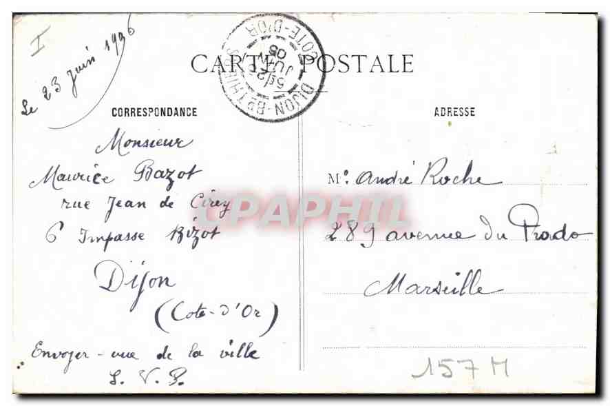 CPA Dijon Eglise Notre Dame  — Rückseite