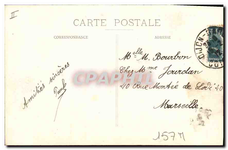 CPA Dijon Hotel des Postes  — Rückseite