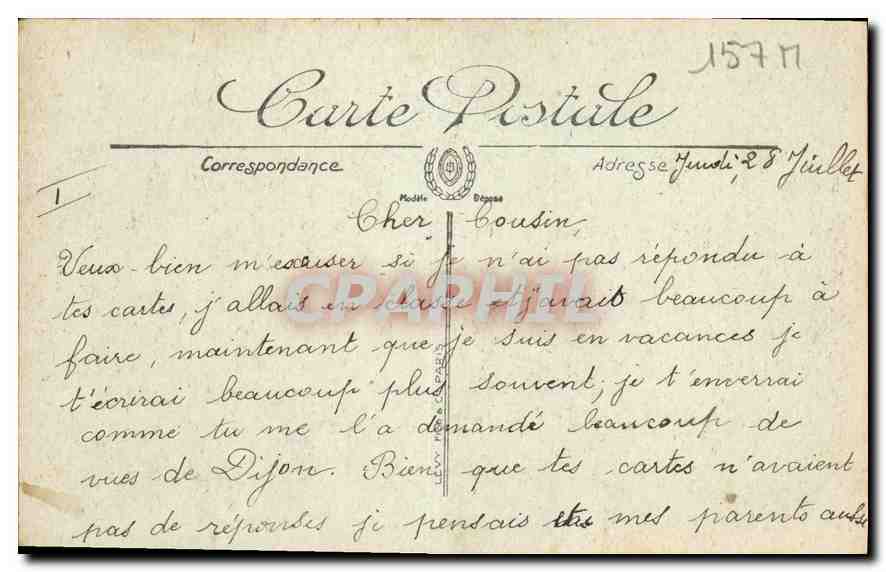 CPA Dijon Le Jacquemart de l'Eglise Notre Dame  — Rückseite