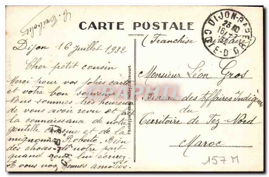 CPA Dijon Eglise Notre Dame  — Rückseite