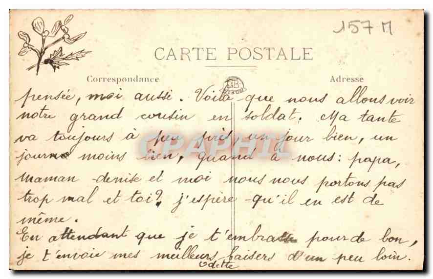 CPA Dijon Hotel des Postes  — Verso