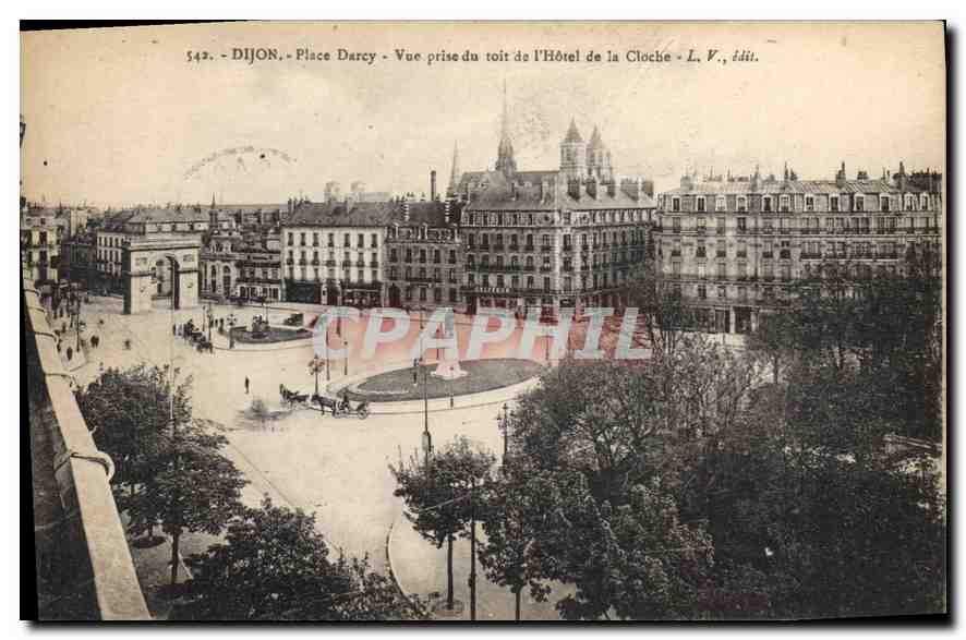 CPA Dijon Place Darcy Vue prise du toit de l'Hotel de la Cloche 