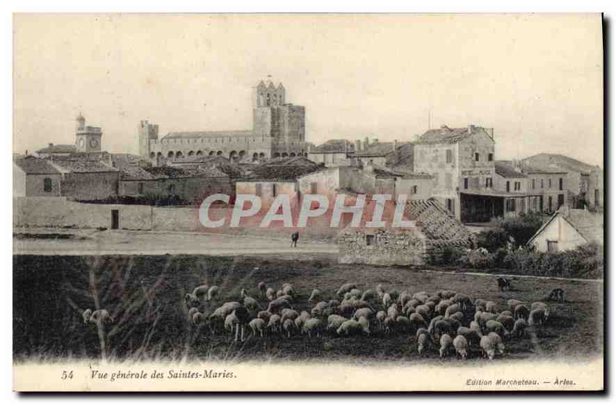 Saintes-Maries — Vue générale — Édition Marcheteau, Arles, n°54