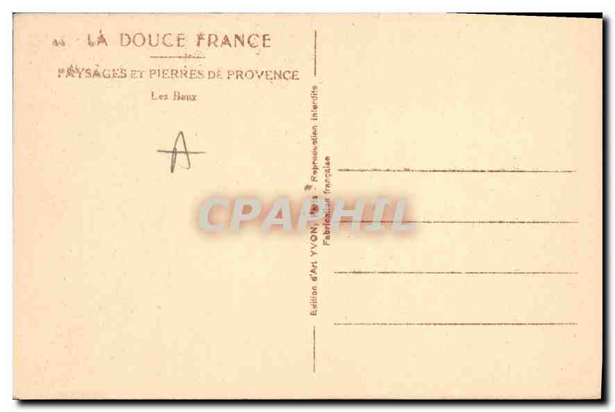 Les Baux — Paysages et pierres de Provence — Édition d'Art YVON — Verso
