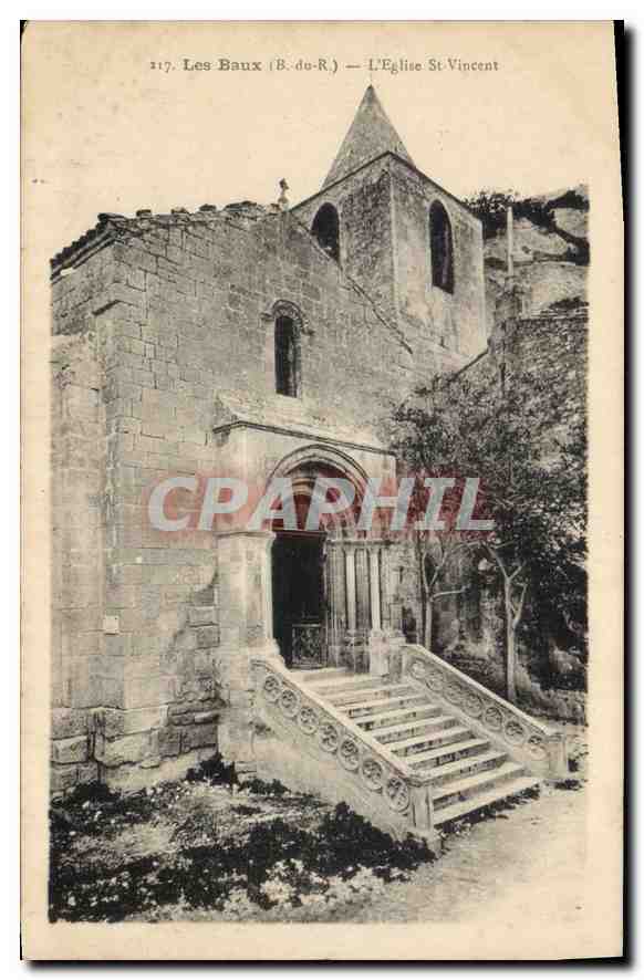 CPA Les Baux B de R L'Eglise St Vincent 
