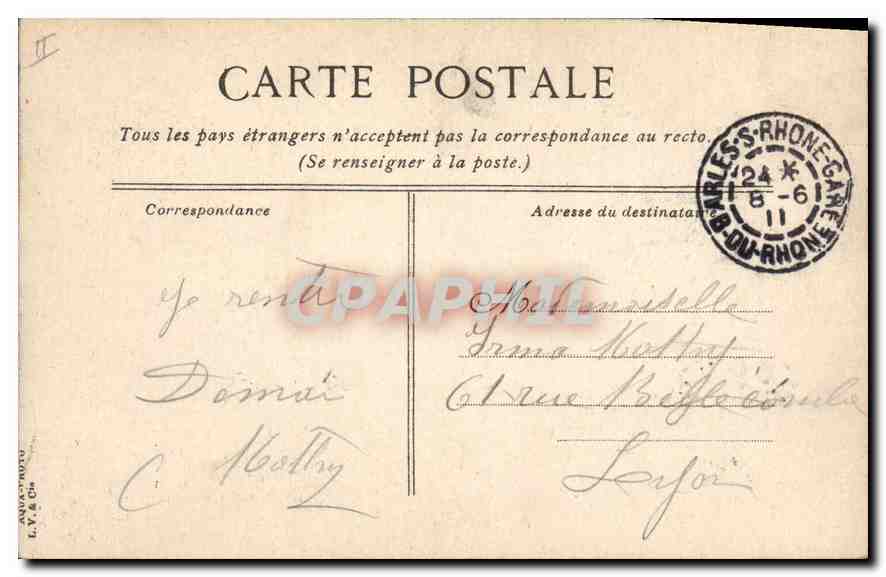 Les Baux, le Château vu des Parcelets — éditeur non visible, n° de série 3 — Reverso