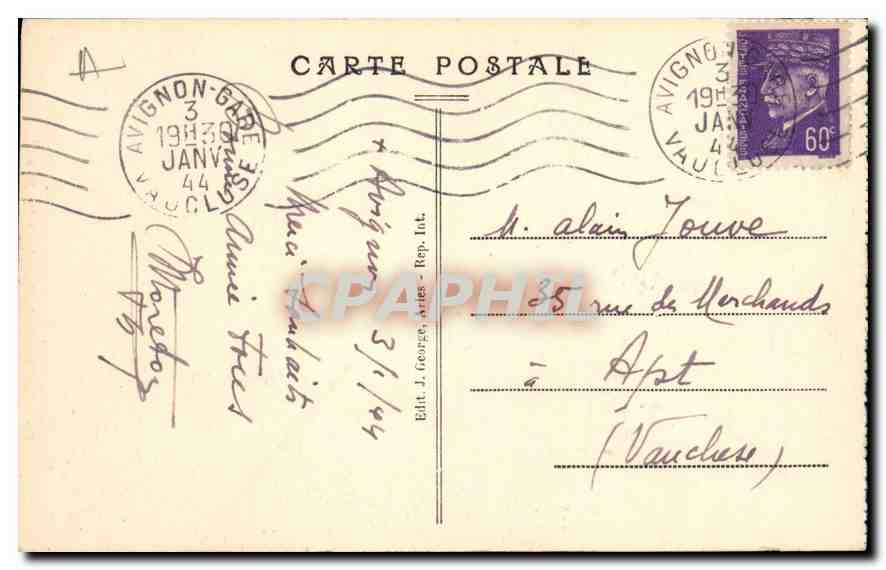 Les Baux — La Lanterne des Morts — Éditeur J. George, Arles, n°215 — Verso