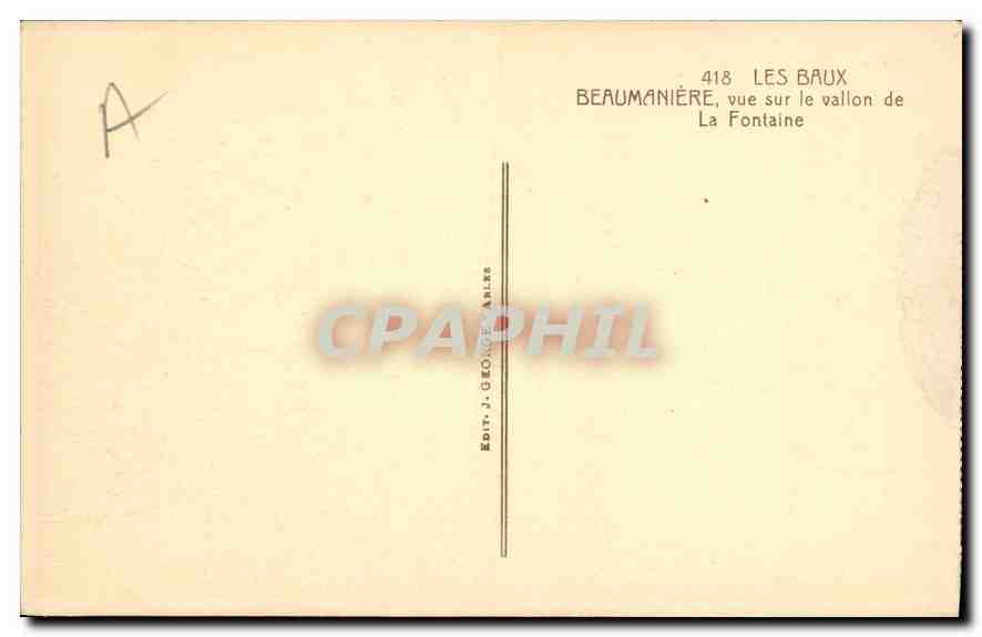 CPA Les Baux Beaumaniere vue sur le vallon de la fontaine  — Verso