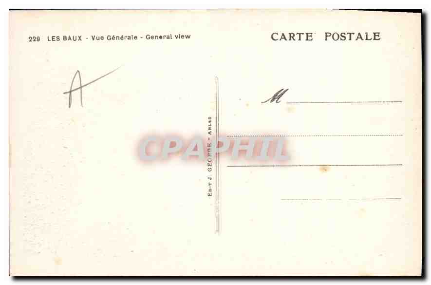 CPA Les Baux Vue generale  — Verso