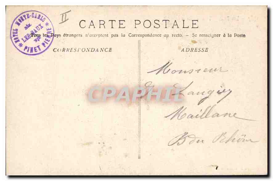 Les Baux - Tour de Brau — Phototypie E. Façour, Mar 191a — Verso
