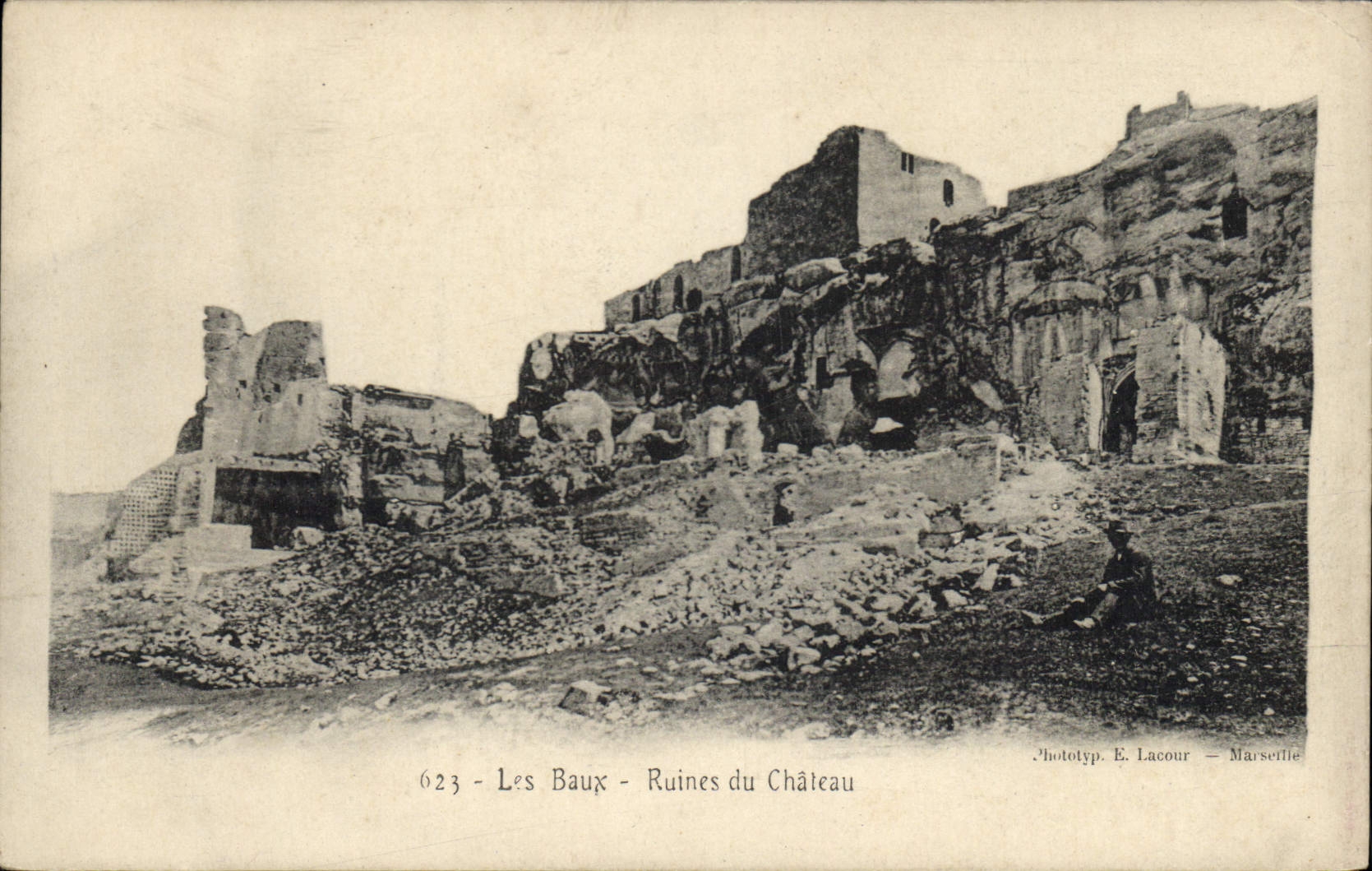 Les Baux — Ruinen des Schlosses — Phototyp. E. Lacour — Marseille — Nr. 623