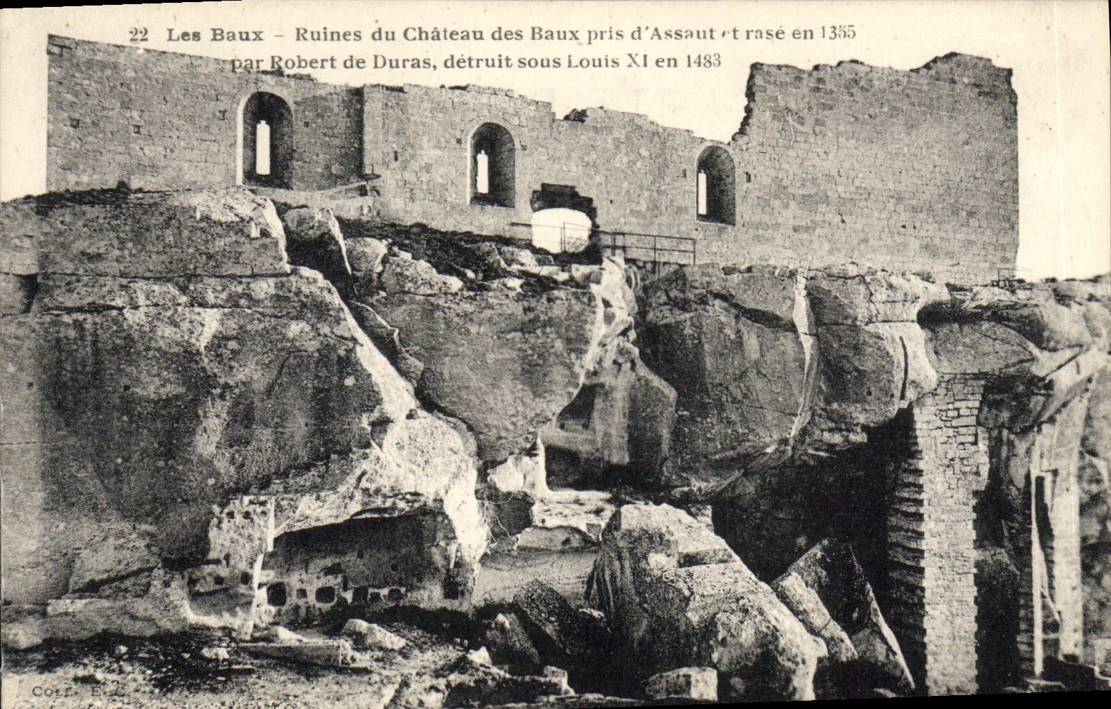 Les Baux — Ruinen des Schlosses des Baux, erobert und zerstört 1355 von Robert de Duras, zerstört unter Ludwig XI 1483 — Kol. 22