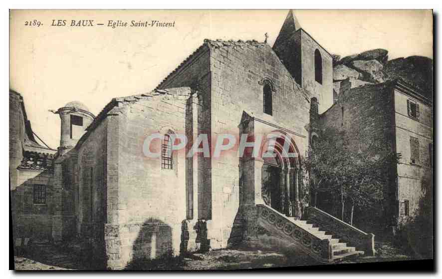 Les Baux — Église Saint-Vincent — Éditeur CPAPHIL, n° 2189