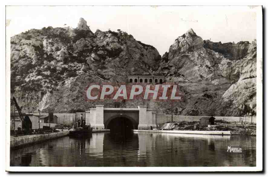 CPA Marseille L'Estaque Entree du tunnel du Rove 