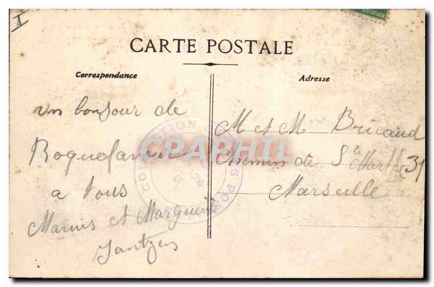 CPA Roquefavour L'Aqueduc le Viaduc et le Pont sur la Route  — Rückseite