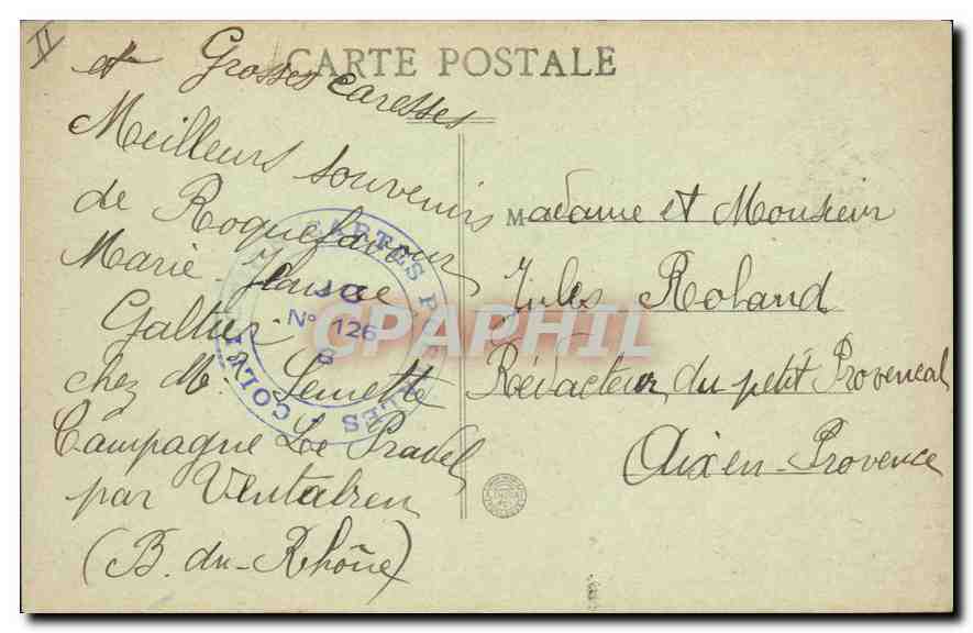 CPA Roquefavour La Route et le Pont  — Rückseite
