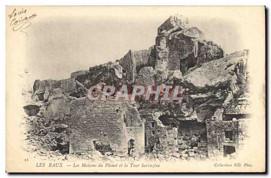 CPA Les Baux Les Maisons du Planet et la Tour Sarrazine