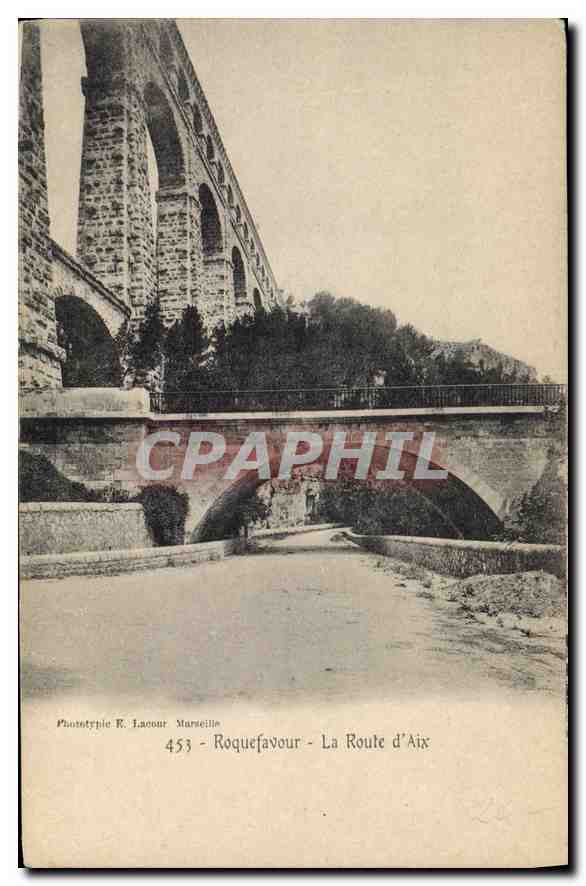 CPA Roquefavour La Route d'Aix