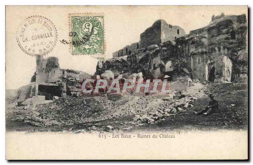 Les Baux - Ruines du Château — Phototypie E. Lapoiré - Mazan — n°623