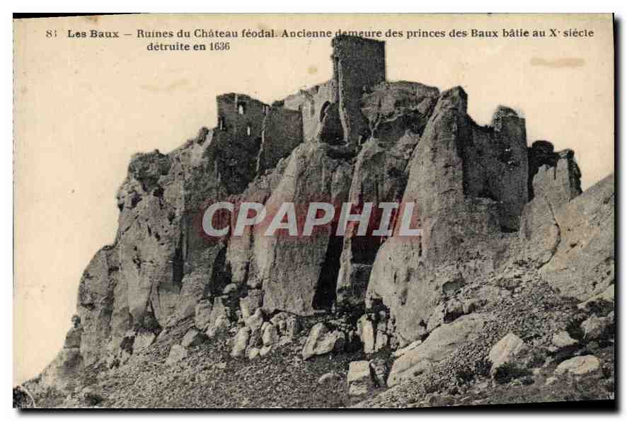 CPA Les Baux Ruines du Chateau feodal