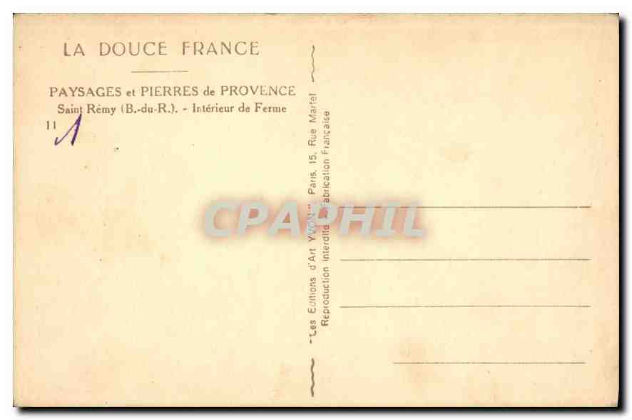 CPA Paysages et Pierres de Provence Saint Remy (B du R) Interieur de Ferme — Back