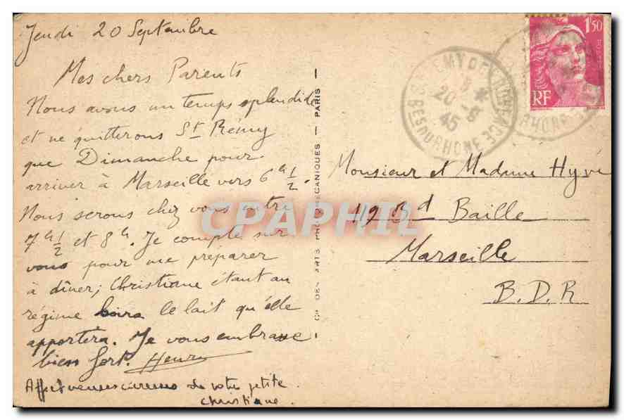 Saint-Rémy-de-Provence — Fontaine Nostradamus XIXe s. — CPAPHIL n°42 — Verso