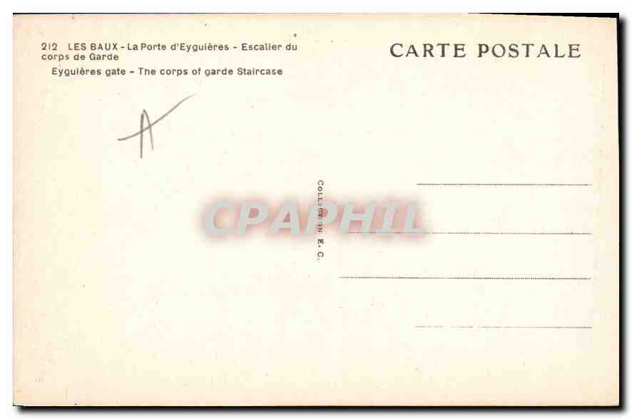 Les Baux - La Porte d'Eyguières - Escalier du corps de garde — Verso