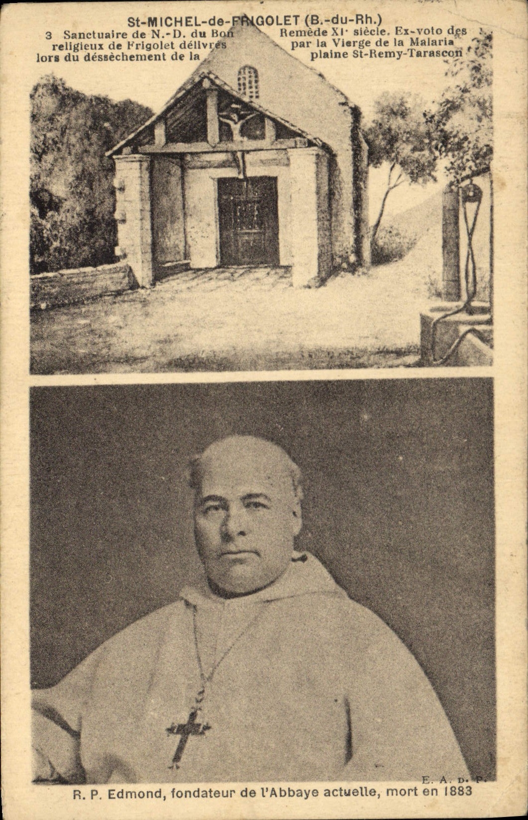 Sanctuaire de Notre-Dame de Frigolet (B.-du-Rh.) — Ex-voto et portrait de R.P. Edmond — E.A. D.P.