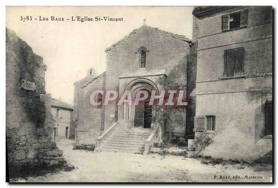 CPA Les Baux L'Eglise St Vincent