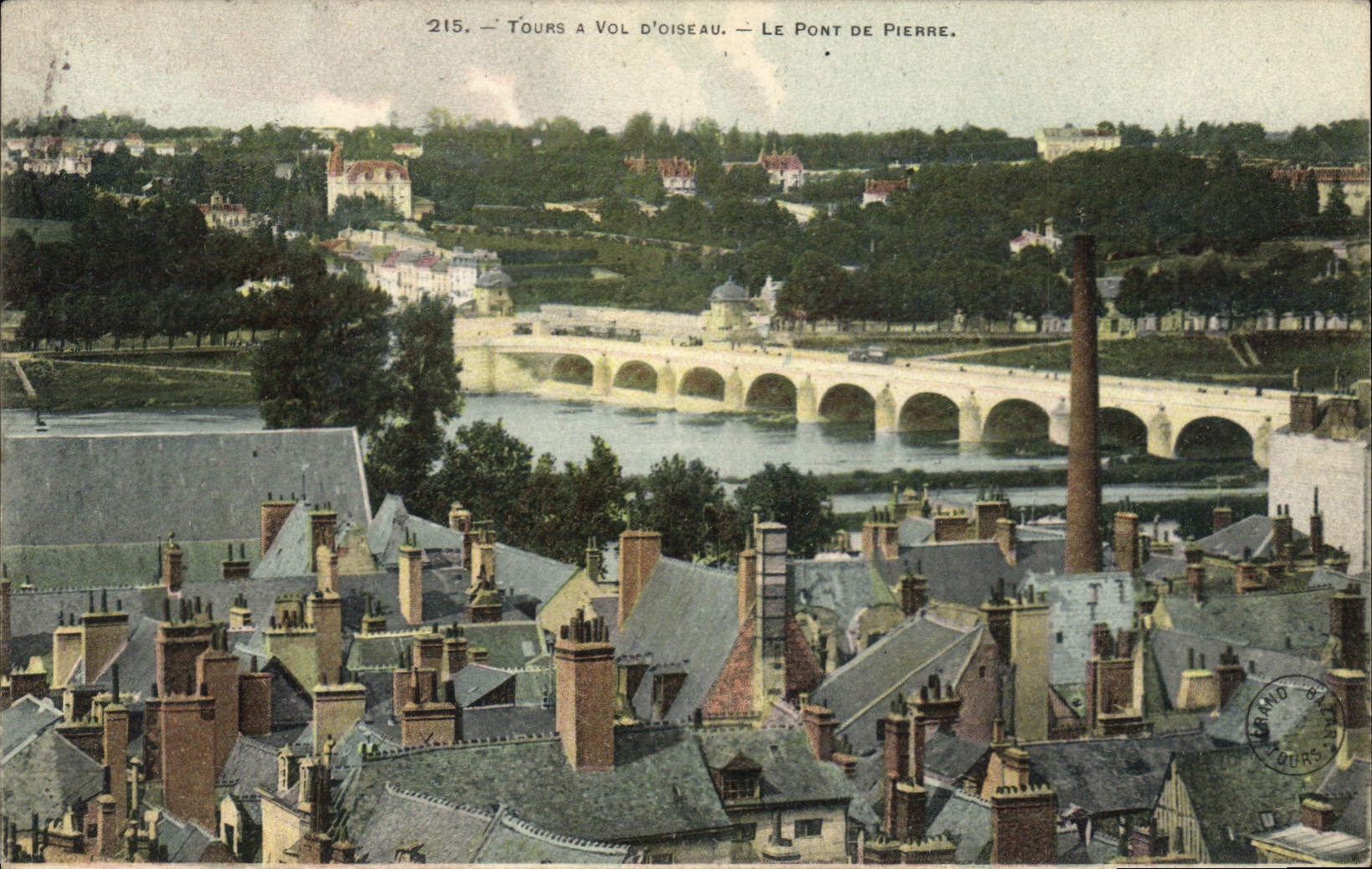 CPA Tours Vol d'Oiseau Le Pont de Pierre