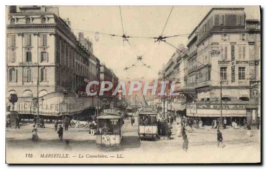 CPA Marseille La Cannebiere Tramways