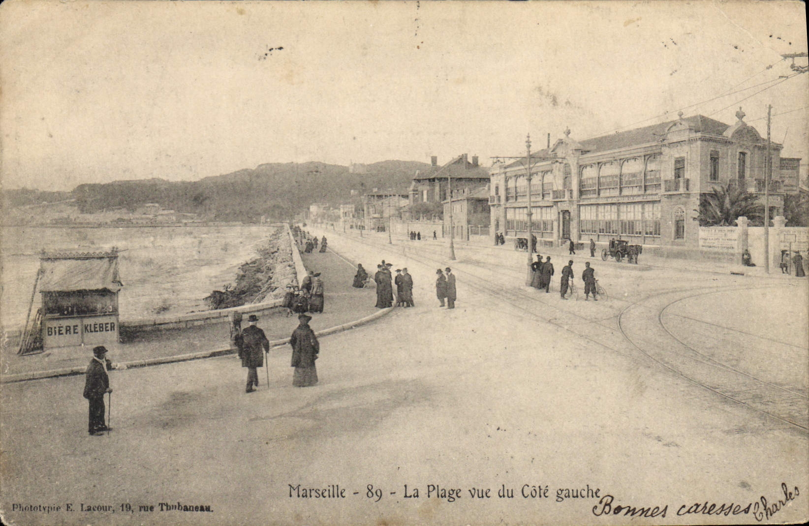 CPA Marseille La Plage vue du Cote gauche