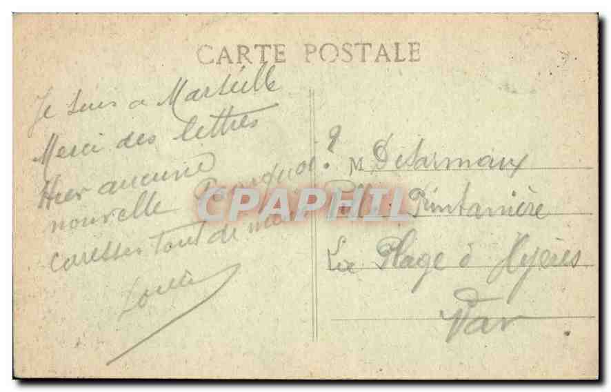 CPA Marseille N D de la Garde — Rückseite