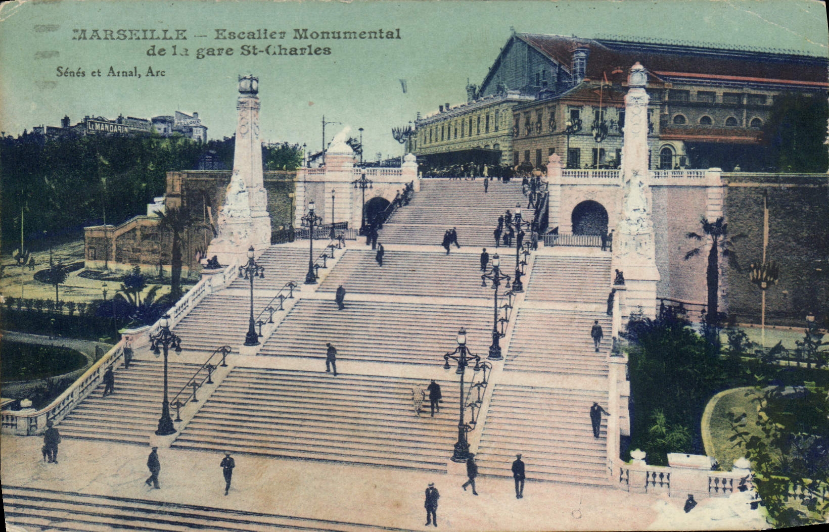 CPA Marseille Escaller Monumental de la gare St Charles