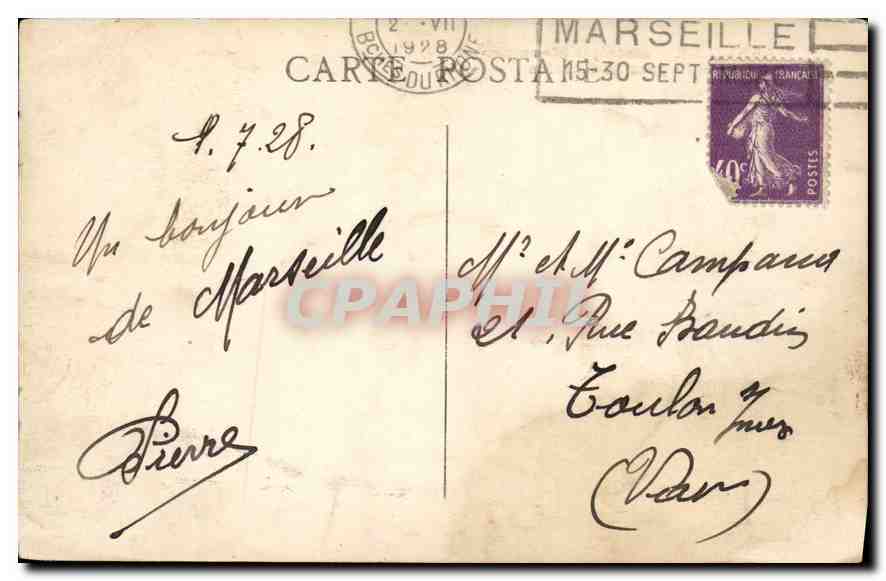 CPA Marseille Escaller Monumental de la gare St Charles — Rückseite
