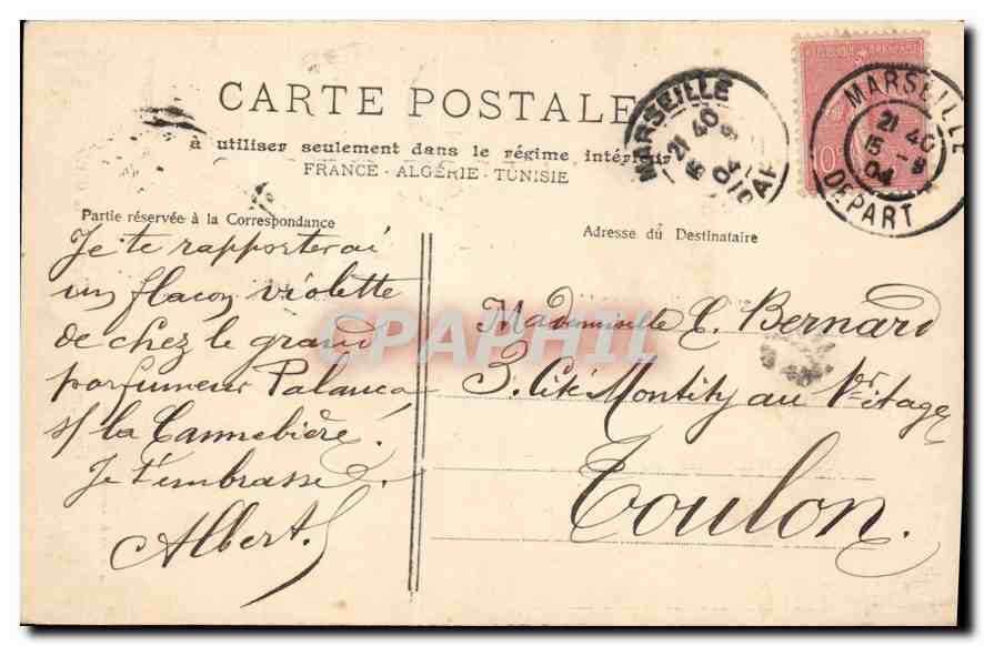 CPA Marseille Notre Dame de la Garde — Rückseite